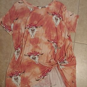 Bull skull knot shirt